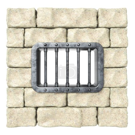 Photo for Prison window 3D rendering illustration isolated on white background - Royalty Free Image