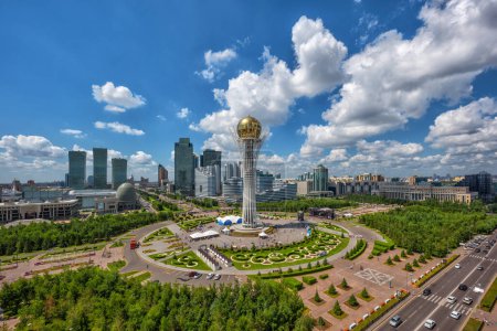 Foto de The central part of the capital of Kazakhstan - the city of Astana on a cloudy summer day - Imagen libre de derechos