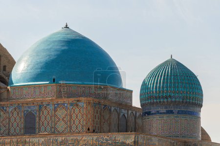 The domes of the medieval mausoleum of Khoja Akhmet Yassawi in the Kazakh city of Turkestan - the heart of the Turkic world