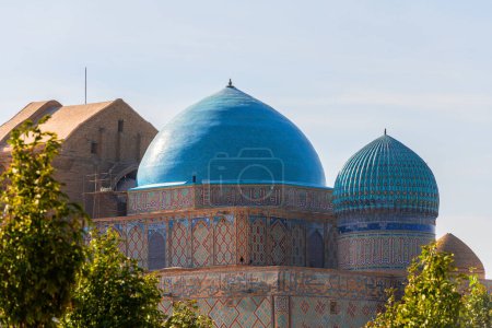 The domes of the medieval mausoleum of Khoja Akhmet Yassawi in the Kazakh city of Turkestan - the heart of the Turkic world