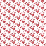 Handdrawn Red Heart Valentine pattern