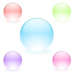 3D Crystal Magic Sphere Ball. Colorful Crystal Orb Globes