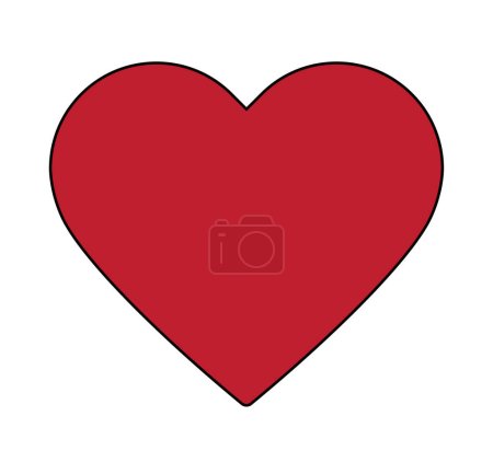 Téléchargez les illustrations : Coeur rouge isolé sur fond blanc - en licence libre de droit