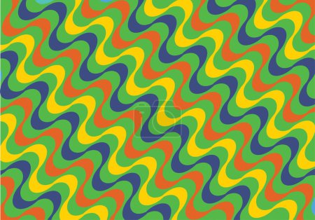 Illustration for Copacabana Pattern. Rio De Janeiro Sidewalk Style. Colorful Abstract Psychedelic Wave Background - Royalty Free Image