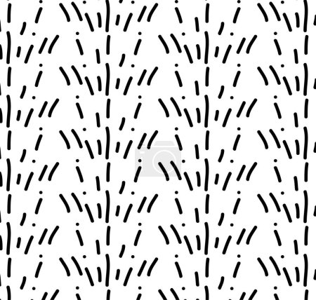 Minimal Random Dash Line Pattern. Black And White Abstract Geometric Texture Background