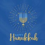 Happy Hanukkah Greeting Card With Menorah