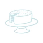Big Cake On A Stand With A Slice Cut Out Doodle Icon