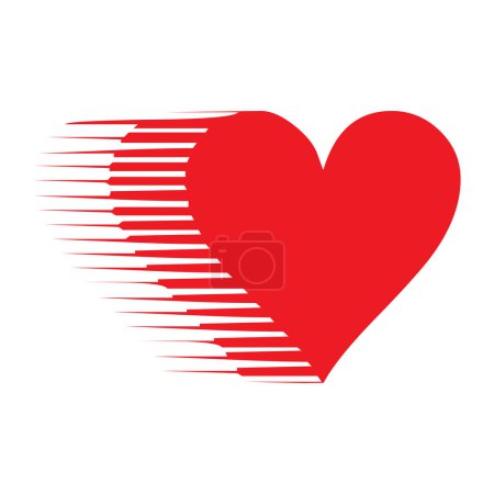 Illustration for Red Speed Heart Icon - Royalty Free Image