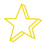 3D Gold Star Line Icon