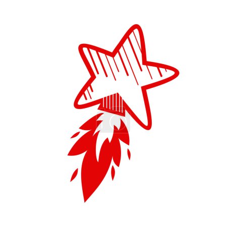Ilustración de Estrella fugaz roja icono - Imagen libre de derechos