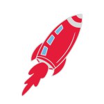 Red And Blue Rocket Icon