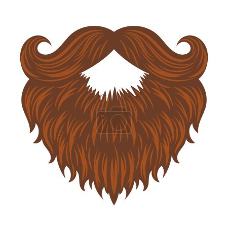 Téléchargez les illustrations : Illustration de la barbe de moustache brune - en licence libre de droit
