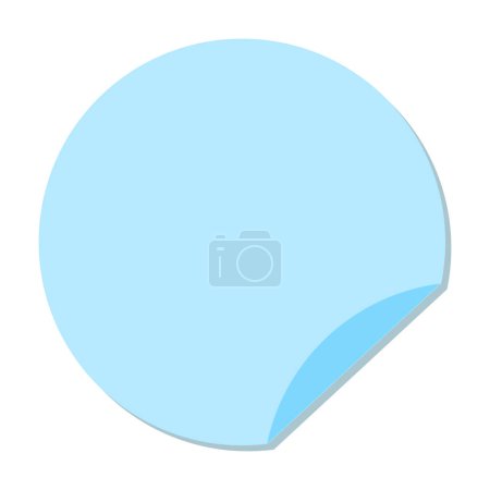 Illustration for Blue Round Paper Sticker Vector Illustration - Royalty Free Image