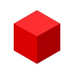Red 3d Geometric Cube Icon