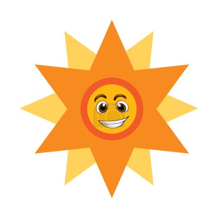 Geometric Smiling Sun Icon