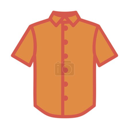 Téléchargez les illustrations : Cartoon orange col demi manches chemise icône - en licence libre de droit