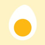 Half Sliced Boiled Egg With Yellow Yolk Icon