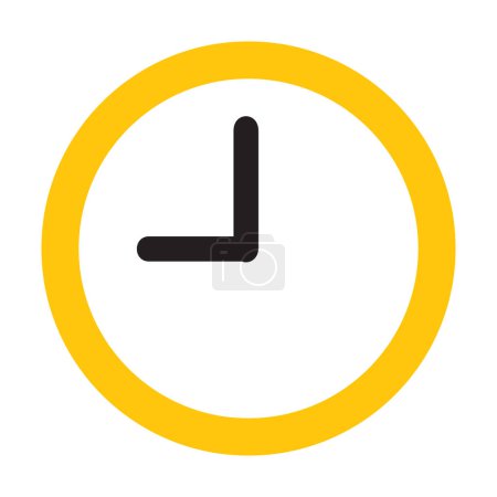Yellow Black Minimal Clock Symbol Icon