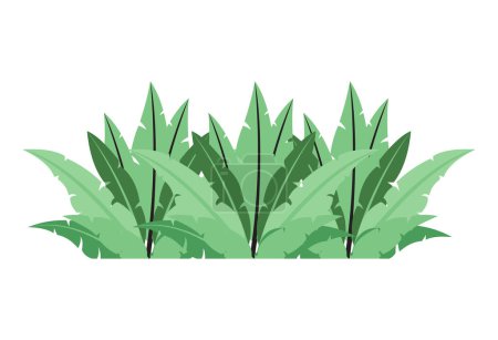 Téléchargez les illustrations : Feuilles de plantes de bande dessinée Icône Bush - en licence libre de droit