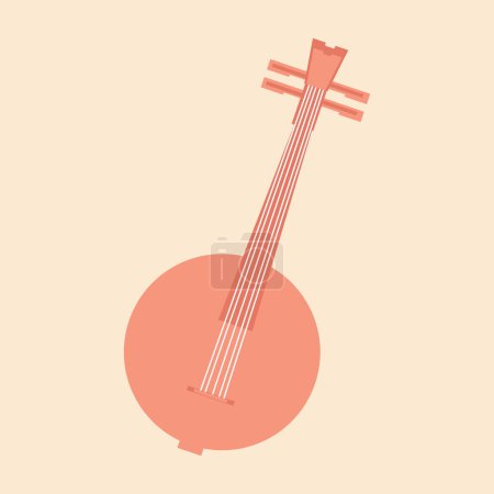 Yueqin Folk Instrumento Musical Chino Icono