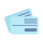 Blue Debit Credit Card Flat Icon