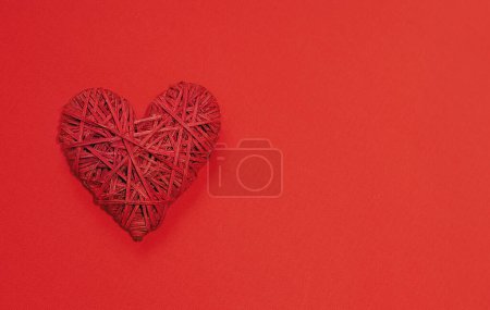 Photo for Valentines Day red background with heart - Royalty Free Image