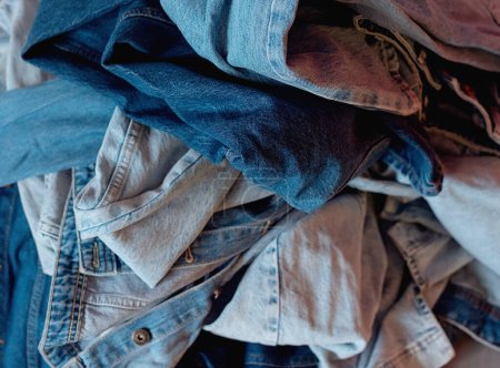 Photo for Dirty clothes in a pile closeup - Royalty Free Image