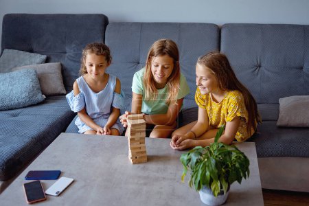Photo for Children playing board games. digital detox - Royalty Free Image