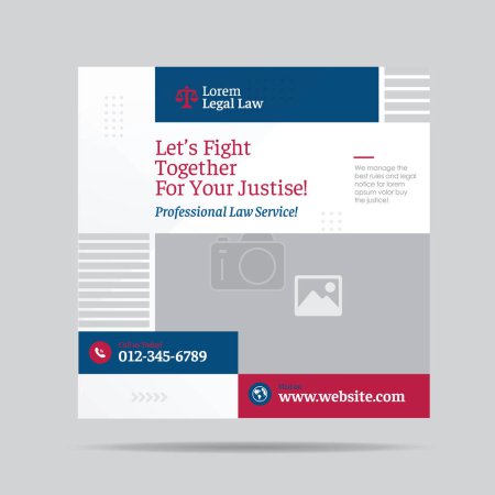 Photo for Law firm Social Media Post Design or Law and Justice Web Banner Design or Legal web template - Royalty Free Image