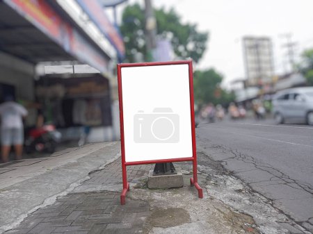 Photo for Mockup of empty billboards on the side of the highway, blank advertising poster templates, information banner placeholder mock ups - Royalty Free Image
