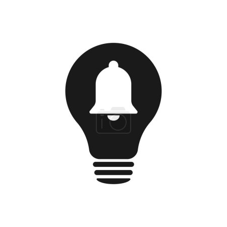 Téléchargez les photos : Icône ampoule Bell. Modèle de logo vectoriel dans un style plat à la mode. Illustration. Services créatifs. - en image libre de droit
