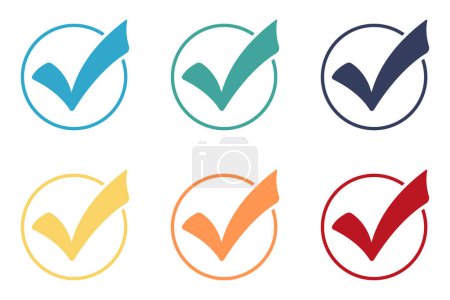 Photo for Set of checkmark icons. Vector illustration isolated on white background - Royalty Free Image