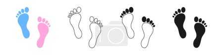 Téléchargez les photos : Ensemble d'icônes web pour pieds design plat - en image libre de droit