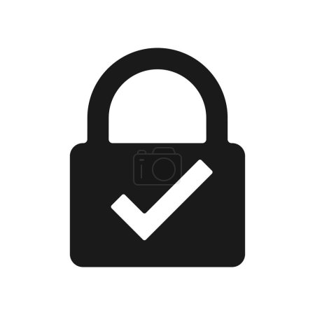 Photo for Lock icon with check mark. Illustration - Royalty Free Image