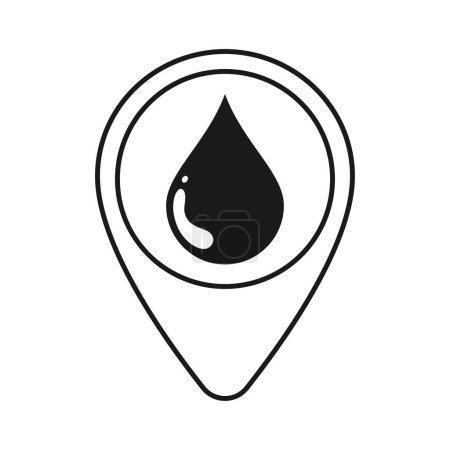 Drop icon mark on the map. Illustration
