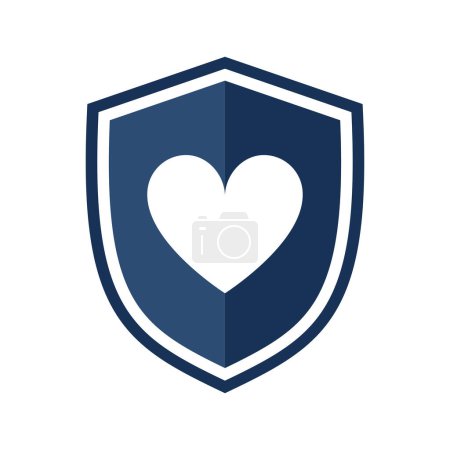 Photo for Heart icon with shield. Love protection concept. Illustration - Royalty Free Image