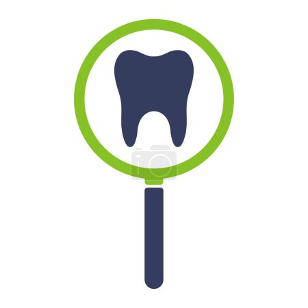 Photo for Magnifying glass icon with tooth, illustration - Royalty Free Image