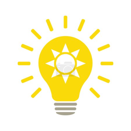 Glühbirnen-Symbol für Solarenergie, Illustration
