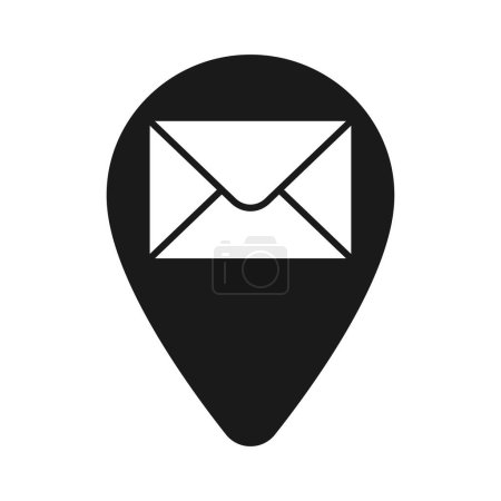 E-Mail, Umschlagvektorsymbol. Auf der Karte markieren. Illustration