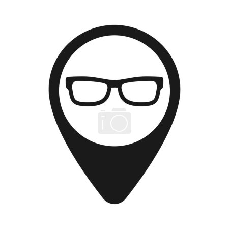 Modern glasses icon on pin illustration