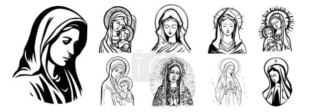 Ilustración de Virgen María, Virgen María vector. - Imagen libre de derechos
