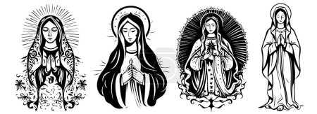 Illustration for Our Lady Madonna Virgin Mary Mother of Got vector illustration - Royalty Free Image