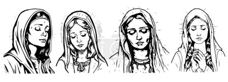Téléchargez les illustrations : Vierge Vierge Marie Mère de Got illustration vectorielle - en licence libre de droit