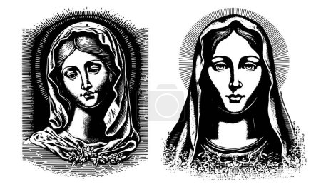 Ilustración de Virgen Virgen María Madre de Got vector ilustración - Imagen libre de derechos