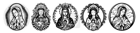 Téléchargez les illustrations : Vierge Vierge Marie Mère de Got illustration vectorielle - en licence libre de droit
