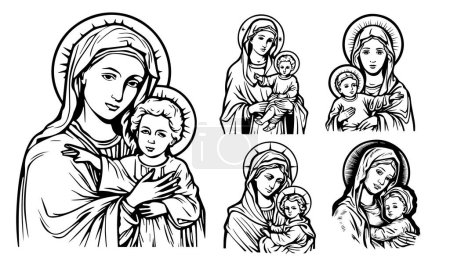 Ilustración de Virgen Virgen María Madre de Got vector ilustración - Imagen libre de derechos