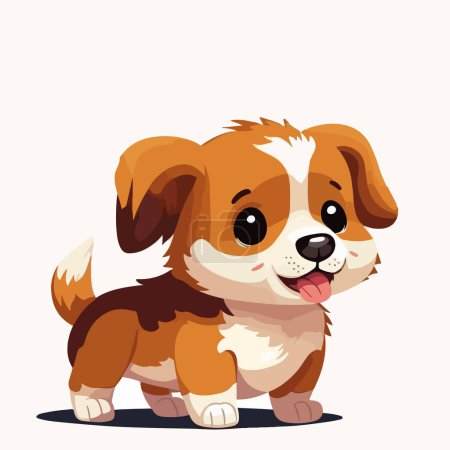 Téléchargez les illustrations : Mignon chien avec un arc rouge, illustration vectorielle - en licence libre de droit