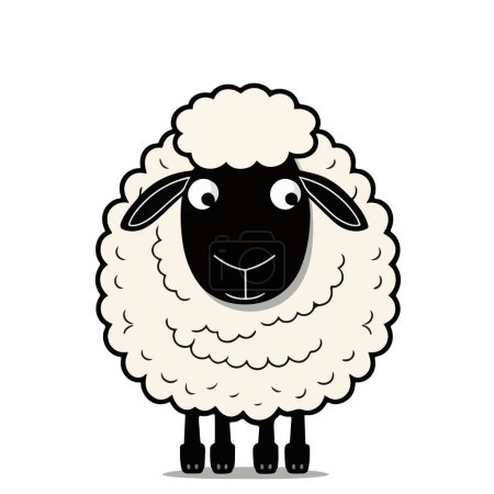 Téléchargez les illustrations : Moutons avec un fond blanc - en licence libre de droit