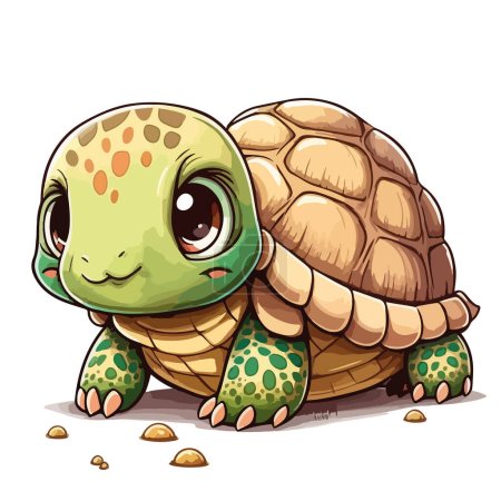 Téléchargez les illustrations : Illustration d'une jolie tortue - en licence libre de droit