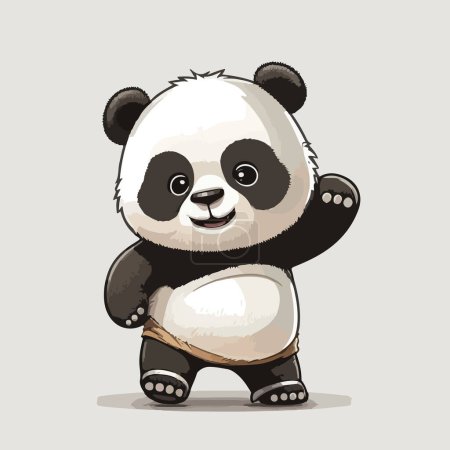 Téléchargez les illustrations : Panda animal dessin animé personnage design - en licence libre de droit